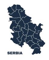 Serbia map flat border outline vector