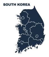 South Korea map flat border outline vector
