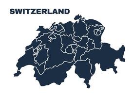 Switzerland map flat border outline vector