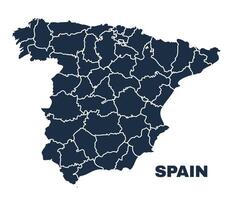 Spain map flat border outline vector