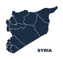 Syria map flat border outline vector