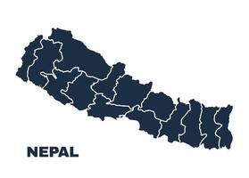 Nepal map flat border outline vector