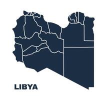 Libya map flat border outline vector