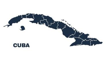 Cuba map flat border outline vector