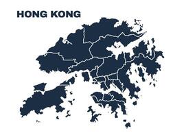 Hong Kong map flat border outline vector