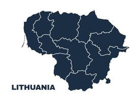 Lithuania map flat border outline vector