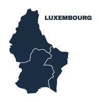 Luxembourg map flat border outline vector