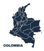 Colombia map flat border outline vector
