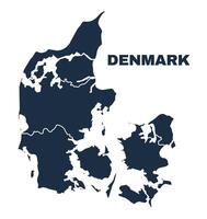 Denmark map flat border outline vector