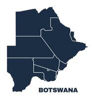 Botswana map flat border outline vector