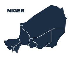 Niger map flat border outline vector