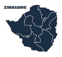 Zimbabwe map flat border outline vector