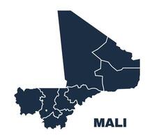 Mali map flat border outline vector