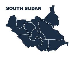 South Sudan map flat border outline vector