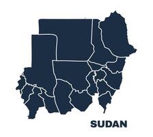 Sudan map flat border outline vector