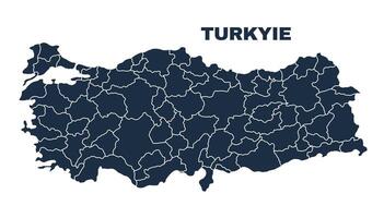 Turkiye map flat border outline vector