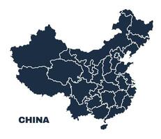 China map flat border outline vector