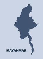 Mayanmar map simple flat vector