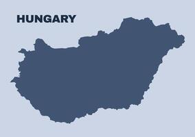 Hungary map simple flat vector