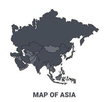 Asia political map border of regions outline set vector