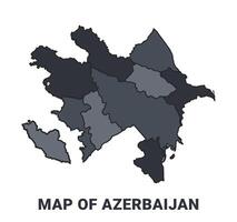 Azerbaijan political map border of regions outline set vector