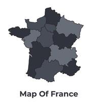 France political map border of regions outline set vector