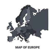 Europe political map border of regions outline set vector