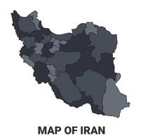 Iran political map border of regions outline set vector