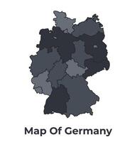 Germany political map border of regions outline set vector