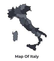 Italy political map border of regions outline set vector
