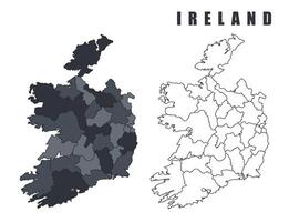 Ireland country map simple flat outline illustration set vector