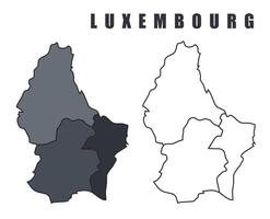 Luxembourg country map simple flat outline illustration set vector