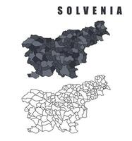 Slovenia country map simple flat outline illustration set vector