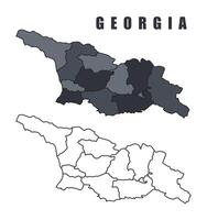 Georgia country map simple flat outline illustration set vector