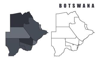 Botswana country map simple flat outline illustration set vector