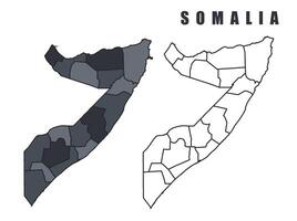 Somalia country map simple flat outline illustration set vector
