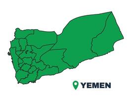 Yemen simple flat illustration map vector