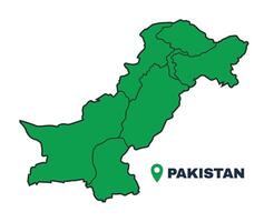 Pakistan simple flat illustration map vector
