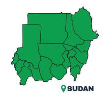 Sudan simple flat illustration map vector