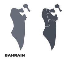 Bahrain grey political map simple flat illustration set vector