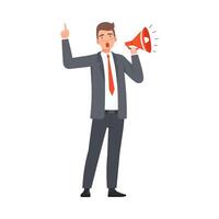 Leader Speaks In Shout character Illustration vector