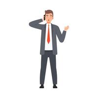 Bisnessman Solve Issues character Illustration on a white background vector