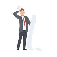 Businessman Has Some Difficalties At Work character Illustration vector