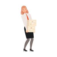 Worker With a Huge Number Of Tasks character Illustration vector