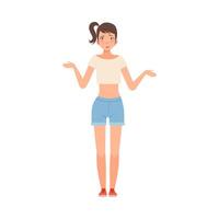 Teenager Expresses Misunderstanding character Illustration on a white background vector