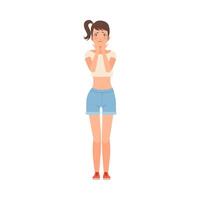 Fail Emotion on Girl s Face character Illustration on a white background vector