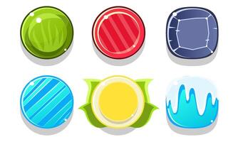 Colorful Glossy Balls Set, Shiny Spheres, Game User Interface Assets Illustration vector