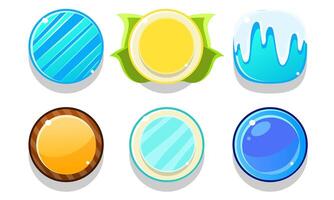 Colorful Glossy Balls Set, Shiny Buttons, Game User Interface Assets Illustration vector