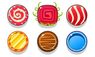 Colorful Glossy Balls Set, Shiny Candies, Game User Interface Assets Illustration vector