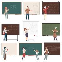 People in different situations. Characters in studying illustration vector